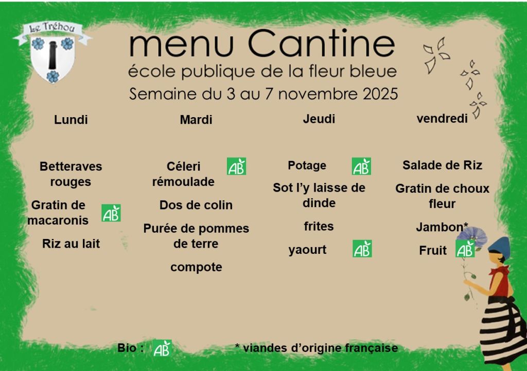 menu du 03 au 07.11.2025