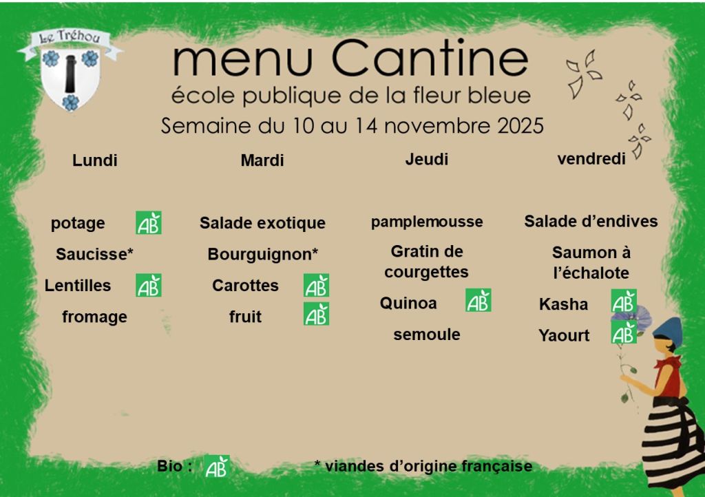 menu du 10 au 14.11.2025