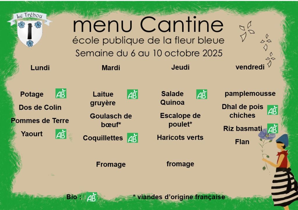 menu du 6 au 10.10.2025