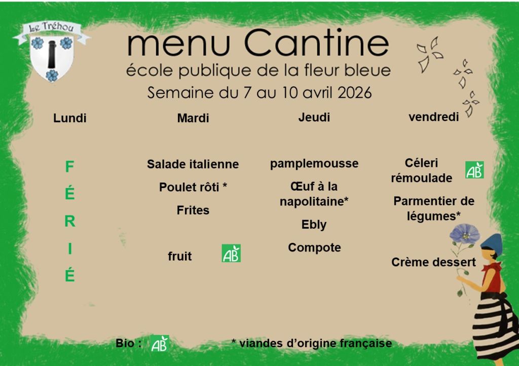 menu du 7 au 10 avril 2026